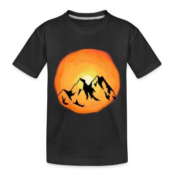 Sunshine Mountains Mountain Summit Mountaineer Alm - Kids' Premium Organic T-Shirt - black - Front