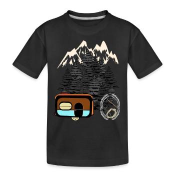 Waldbewohner Naturliebhaber Camping Urlaub Ferien - Kinder Premium Bio T-Shirt - Schwarz - Vorne