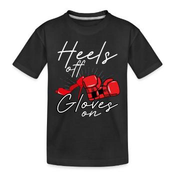 Schuhe aus und Handschuhe an - Kinder Premium Bio T-Shirt - Schwarz - Vorne