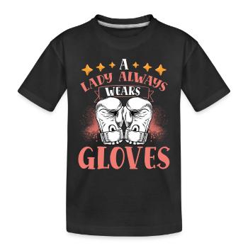 Eine Dame Trägt Immer Handschuhe - Kinder Premium Bio T-Shirt - Schwarz - Vorne