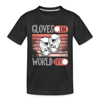 Handschuhe An Und Aus Der Welt - Kinder Premium Bio T-Shirt - Schwarz - Vorne