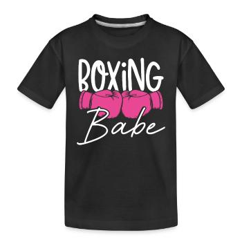 Boxendes babe - Kinder Premium Bio T-Shirt - Schwarz - Vorne
