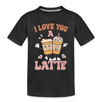 I love you retro Valentines - Kids' Premium Organic T-Shirt - black - Front
