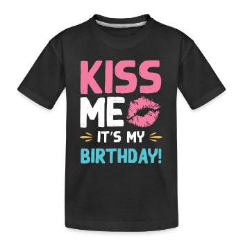 Anniversaire de Kiss Me - T-shirt bio Premium Enfant - noir - Devant