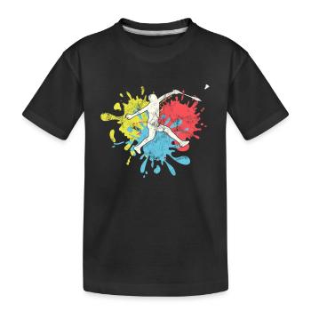 Badminton - Kinder Premium Bio T-Shirt - Schwarz - Vorne