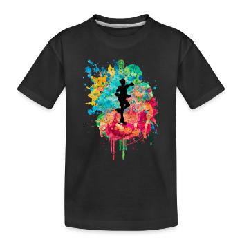 Eiskunstlauf PopArt - Kinder Premium Bio T-Shirt - Schwarz - Vorne