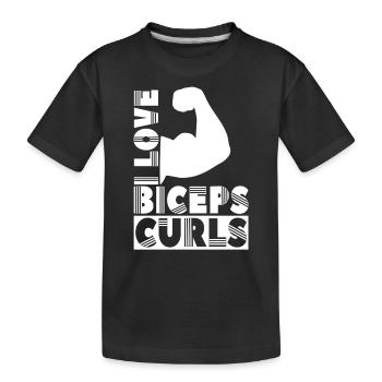 J’aime biceps boucles dictons biceps muscles - T-shirt bio Premium Enfant - noir - Devant