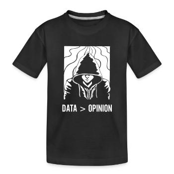 Data > Opinion Coding Code Coder Programmierer - Kinder Premium Bio T-Shirt - Schwarz - Vorne