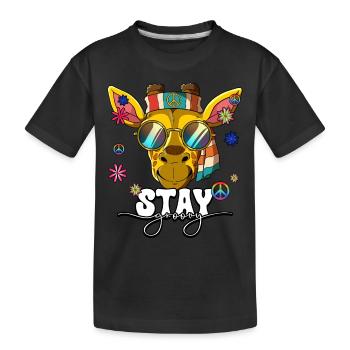 60er 70er Jahre Kostüm Stay Groovy Hippie - Kinder Premium Bio T-Shirt - Schwarz - Vorne