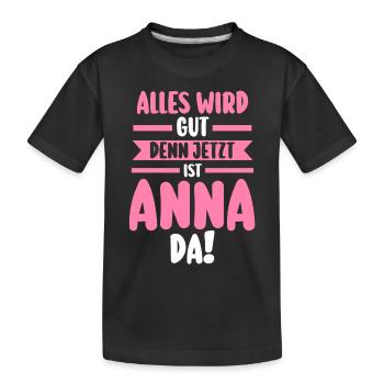 Anna - Kinder Premium Bio T-Shirt - Schwarz - Vorne