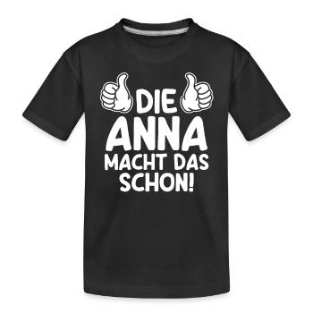 Anna - Kinder Premium Bio T-Shirt - Schwarz - Vorne