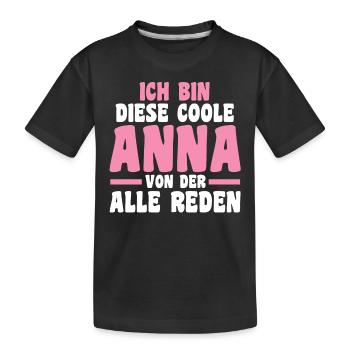 Anna - Kinder Premium Bio T-Shirt - Schwarz - Vorne