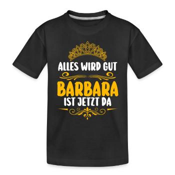 Barbara - Kinder Premium Bio T-Shirt - Schwarz - Vorne