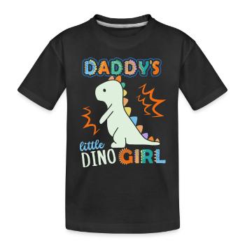 Dinosaurier Daddy's Little Dino-Girl, Spruch - Kinder Premium Bio T-Shirt - Schwarz - Vorne