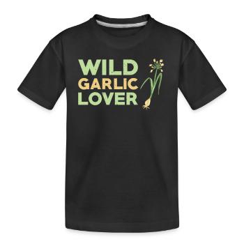 Wild garlic lovers - Kids' Premium Organic T-Shirt - black - Front