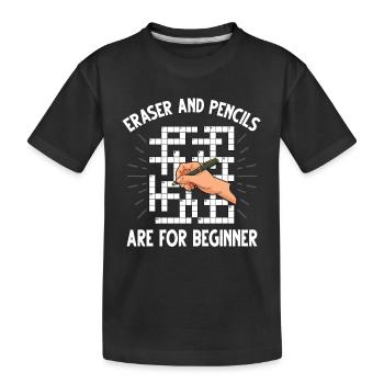 Solve crossword puzzles - Kids' Premium Organic T-Shirt - black - Front