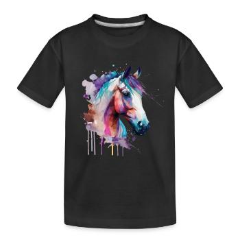 Pretty horse for horse lovers Colorful - Kids' Premium Organic T-Shirt - black - Front