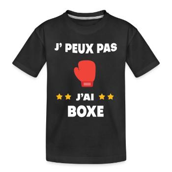 Je peux pas j'ai boxe gants cadeau boxeur - T-shirt bio Premium Enfant - noir - Devant