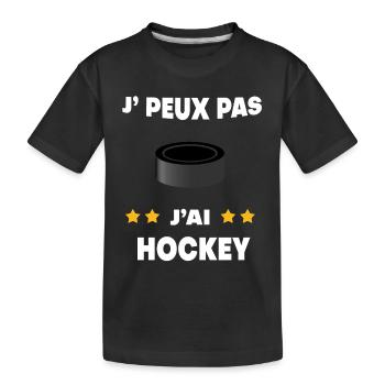 Je peux pas j'ai hockey palet cadeau hockeyeur - T-shirt bio Premium Enfant - noir - Devant