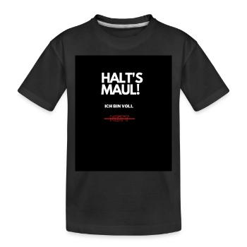 halt - Kinder Premium Bio T-Shirt - Schwarz - Vorne