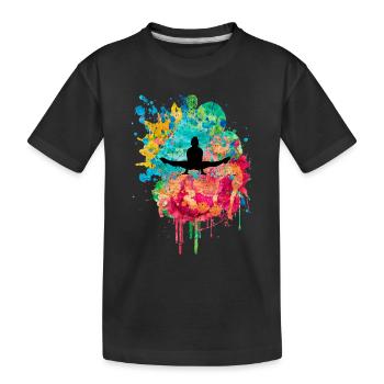 Turnen, Leichtathletik, Gymnastik PopArt - Kinder Premium Bio T-Shirt - Schwarz - Vorne