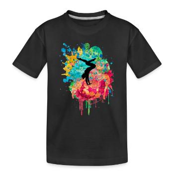 Gymnastics, Athletics, Gymnastics PopArt - Kids' Premium Organic T-Shirt - black - Front