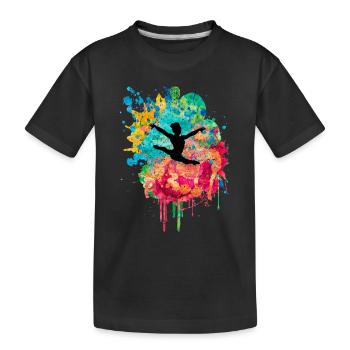 Gymnastics, Athletics, Gymnastics PopArt - Kids' Premium Organic T-Shirt - black - Front