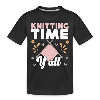 Tricoter Tricoter Tricoter Temps de tricot - T-shirt bio Premium Enfant - noir - Devant