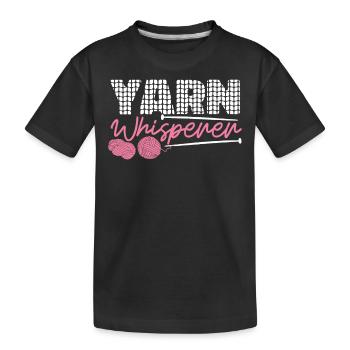 Knitting Knitter Yarn Whisperer - Kinder Premium Bio T-Shirt - Schwarz - Vorne