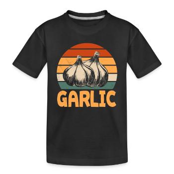 Garlic - Kids' Premium Organic T-Shirt - black - Front
