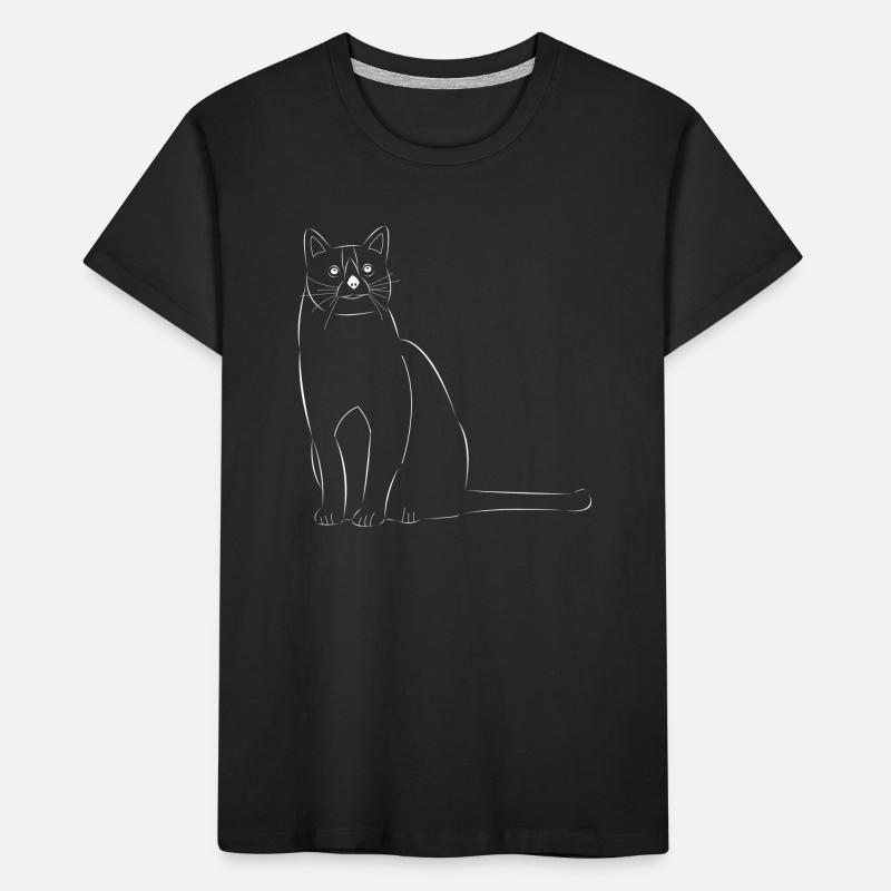 Chat dessiné T-shirt bio Premium Enfant