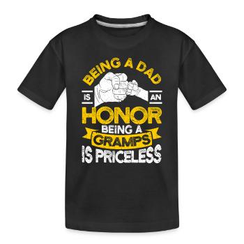 Être papa est un honneur d’être grand-père - T-shirt bio Premium Enfant - noir - Devant
