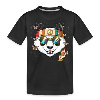 60s 70s Costume Groovy Hippie - Kids' Premium Organic T-Shirt - black - Front
