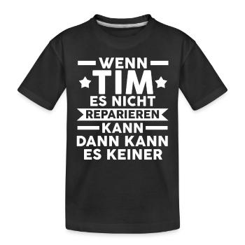 Tim - Kinder Premium Bio T-Shirt - Schwarz - Vorne