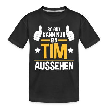 Tim - Kinder Premium Bio T-Shirt - Schwarz - Vorne