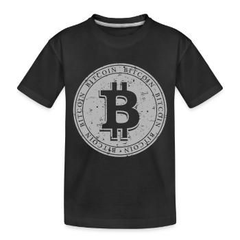 Crypto Classic: Bold Gray Bitcoin Coin - T-shirt bio Premium Enfant - noir - Devant