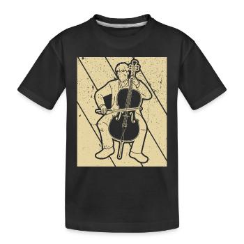 Cello cello player cellist - Kids' Premium Organic T-Shirt - black - Front