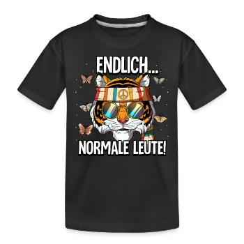 Endlich Normale Leute Hippie Goa Rave - Kinder Premium Bio T-Shirt - Schwarz - Vorne