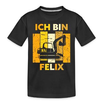 Felix Geschenk Name Namensschild Geburtstag - Kinder Premium Bio T-Shirt - Schwarz - Vorne