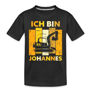 Johannes Geschenk Name Namensschild Geburtstag - Kinder Premium Bio T-Shirt - Schwarz - Vorne
