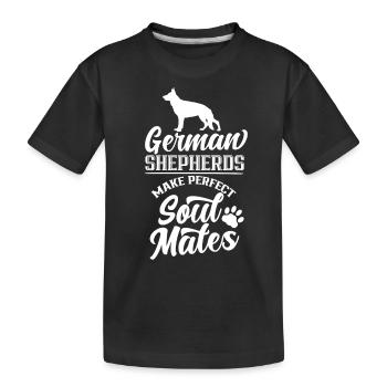 Bergers Allemands Âme Sœur Parfaite Douce - T-shirt bio Premium Enfant - noir - Devant