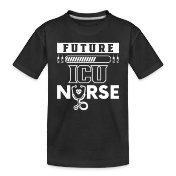 Future Intensive Care Nurse Training - Kids' Premium Organic T-Shirt - black - Front