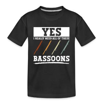 Orchester Holzbläser Bassonist Und Bassonist - Kinder Premium Bio T-Shirt - Schwarz - Vorne