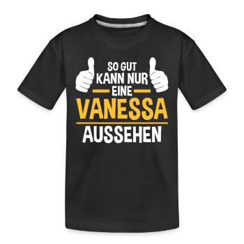 Vanessa - Kinder Premium Bio T-Shirt - Schwarz - Vorne
