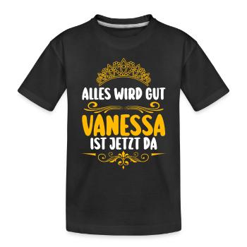 Vanessa - Kinder Premium Bio T-Shirt - Schwarz - Vorne
