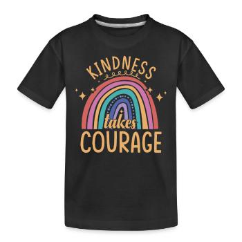 La gentillesse demande du courage | Lutte contre l’intimidation | Journée de l’unité - T-shirt bio Premium Enfant - noir - Devant