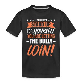 Anti-Mobbing-Tag Mobbing-Bewusstsein - Kinder Premium Bio T-Shirt - Schwarz - Vorne