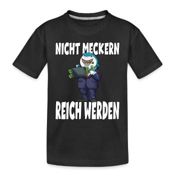 Nicht Meckern Reich Werden Hai Chef - Kinder Premium Bio T-Shirt - Schwarz - Vorne