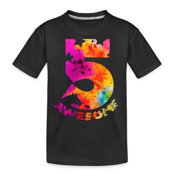 AWESOME 5TH BIRTHDAY 5 YEARS UNICORN - Kids' Premium Organic T-Shirt - black - Front