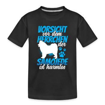 Samojede ist harmlos Samojedenspitz - Kinder Premium Bio T-Shirt - Schwarz - Vorne